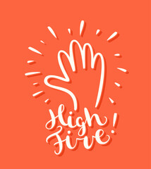 High five. Greeting card.
