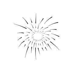 Fototapeta premium round burst of fireworks, silhouette style