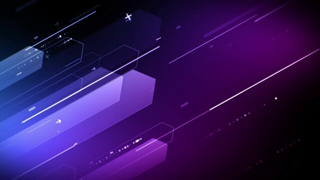 Technology motion background with digital data flow. Futuristic space for software development concept. Seamless loop.