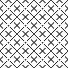 Seamless abstract geometric pattern with crosses and lines. Modern stylish texture