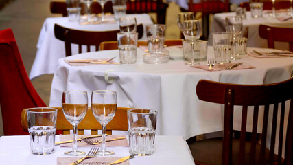 Small street restaurants in the historic district of Nice - travel photography 