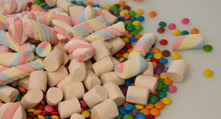 Different sweets decorating a beautiful party table.