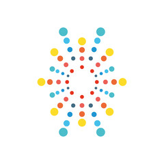 circles firework icon, flat style