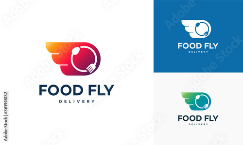 Food Fly Logo Designs Concept Vector Food Delivery Logo Designs Icon Wall Mural Lucky Creative S Food Fly Logo Designs Concept Vector Food Delivery Logo Designs Icon Wall Mural Lucky Creative S