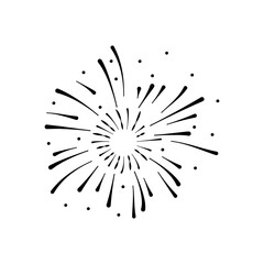 Obraz premium firework burst icon, silhouette style