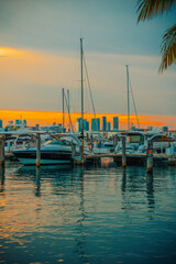 marina at sunset miami florida sun sea sky beautiful 