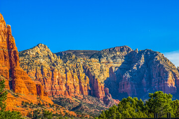 Cliffs On Red Rock Mountain In Desert
