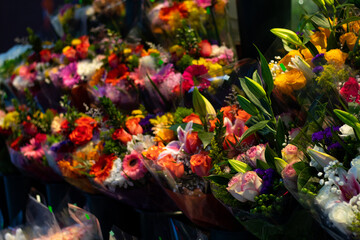 Fototapeta na wymiar Beautiful flower display for sale
