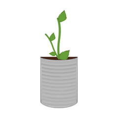 Vegetable or spice plant in a pot. Urban farming gardening - Vector