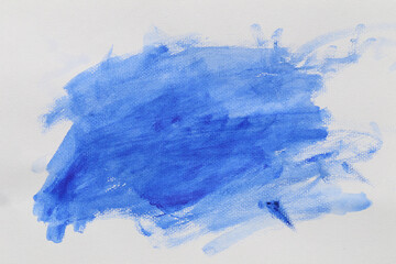 Blue watercolor on art paper background.