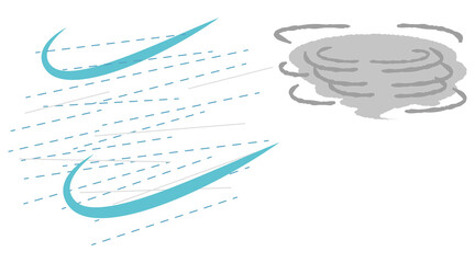 渦を巻く台風のベクターイラスト