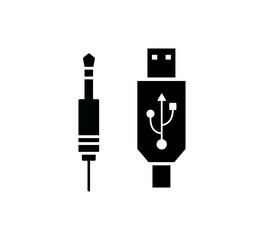 Plug stereo icon vector logo design template