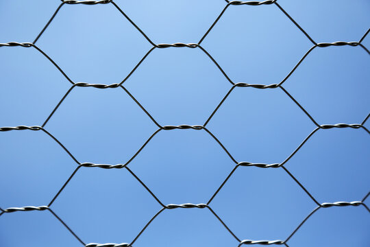 亀甲金網と青空