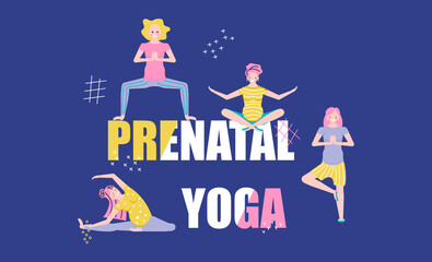 Prenatal yoga horizontal banner.