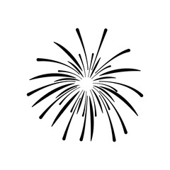 firework burst rays icon, silhouette style