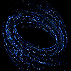 Blue explosion waves. Milky way or galaxy