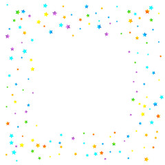 Rainbow Festive Confetti. Carnival Star Falling.