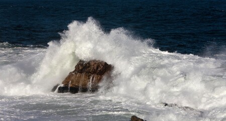 COAST AT HERMANUS IN SOUTH AFRICA, INDIAN OCEAN