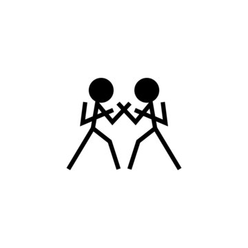 recommend clip art: Fighting game icon in black flat glyph, filled style isolated on white background