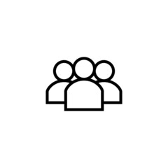 Team solid icon  in black line style icon, style isolated on white background