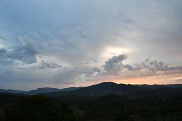 sunset in the mountains