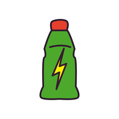 energizing bottle line and fill style icon vector design