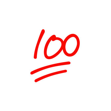 One hundred logo icon design, 100 points illustration, perfect exam score - Vector