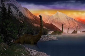 DIPLODOCUS, GIGANTIC HERBIVOROUS SAUROPODS FROM LATE JURASSIC PERIOD © slowmotiongli