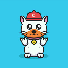 Cute cat urban culture style design illustration