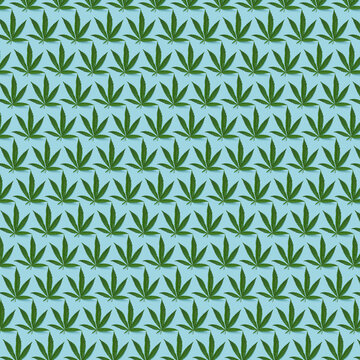 Green marijuana leaves pattern