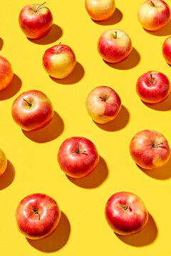 Fruits apple pattern with shadows.
