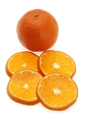 CLEMENTINE FRUIT citrus reticulata AGAINST WHITE BACKGROUND