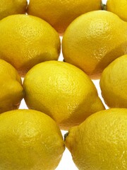 YELLOW LEMON citrus limonum AGAINST WHITE BACKGROUND