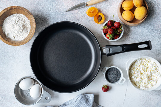 Arrangement of fresh cooking ingredients for dessert