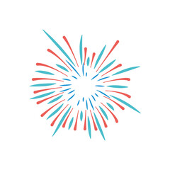 Obraz premium icon of fireworks explosion, flat style