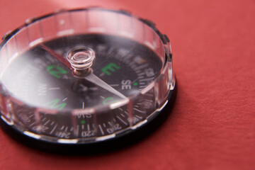 close up of compass