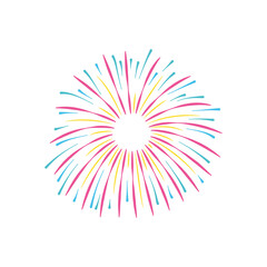 party fireworks explosion icon, flat style