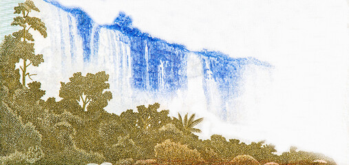 Quedas do duque de Braganca, Portrait from Angola 1000 Escudos 1973 Banknotes.