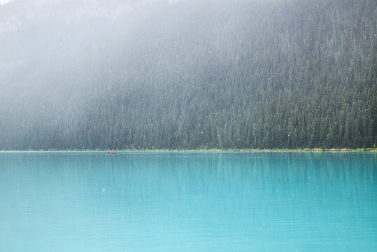Canoe in Lake Louise.