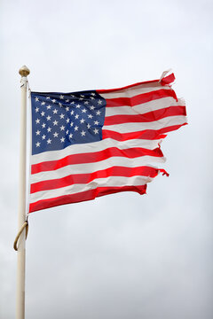 Frayed flag of the USA