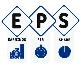 EPS - Earnings Per Share acronym, concept background. vector illustration concept with keywords and icons. lettering illustration with icons for web banner, flyer, landing page, presentation