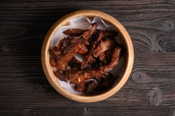 Thai Deep Fried dried pork, Thai street food