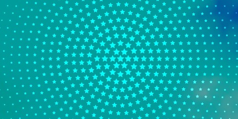 Light Blue, Green vector pattern with abstract stars. Decorative illustration with stars on abstract template. Best design for your ad, poster, banner.