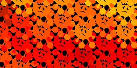 Dark orange vector texture with disease symbols.