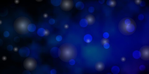 Dark Pink, Blue vector texture with circles, stars. Abstract illustration with colorful spots, stars. New template for a brand book.