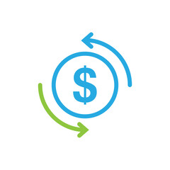 Chargeback icon symbol, return money. vector illustration