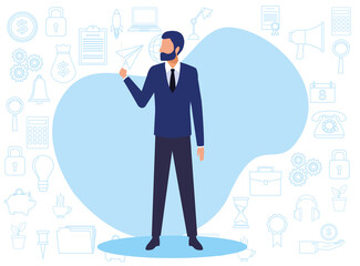 young business man avatar character