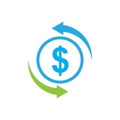 Obraz premium Chargeback icon symbol, return money. vector illustration