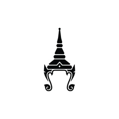 Thailand culture Chada crown icon isolated vector on white background