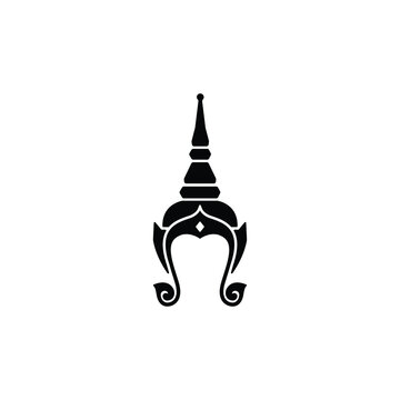 Thailand culture Chada crown icon isolated vector on white background